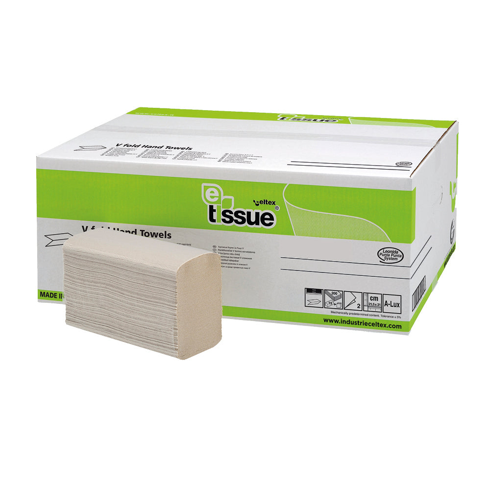 HANDDOEKPAPIER Z-FOLD E-TISSUE 2L 21x21,5 CM - 15X200 PER DOOS